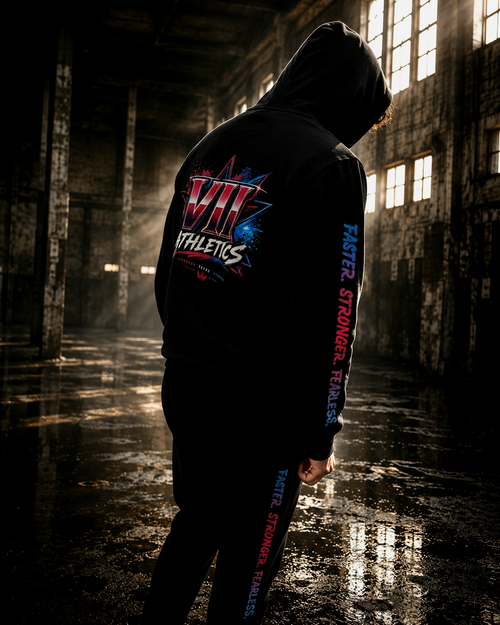 VII Athletics "Riley" Black Hoodie